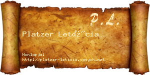 Platzer Letícia névjegykártya
